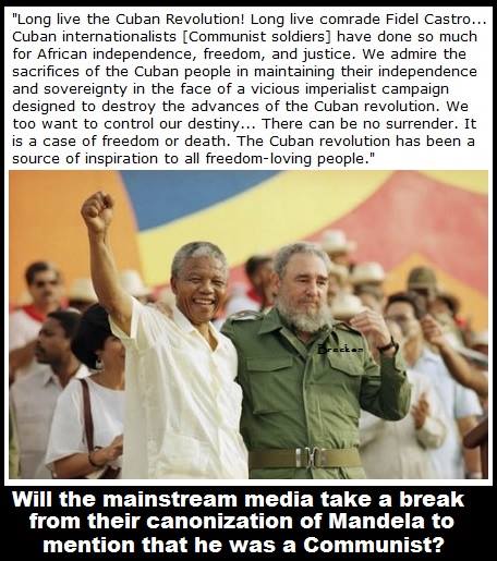 Mandela once cheering, “‘Long live Comrade Fidel Castro!’” Mandela referred to Gaddafi as “‘my brother leader” and Arafat as “‘a comrade in arms.’” 