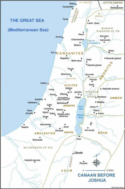 Map of Canaan before Joshua