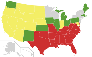 Map of states reversing laws banning miscegination