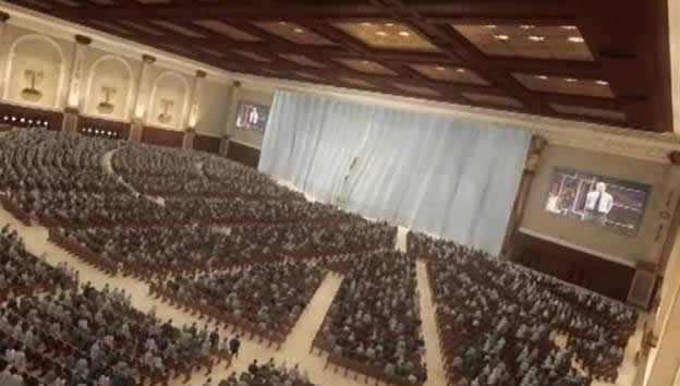 The 10,000 seat auditorium inside the replica of Solomon’s Temple.