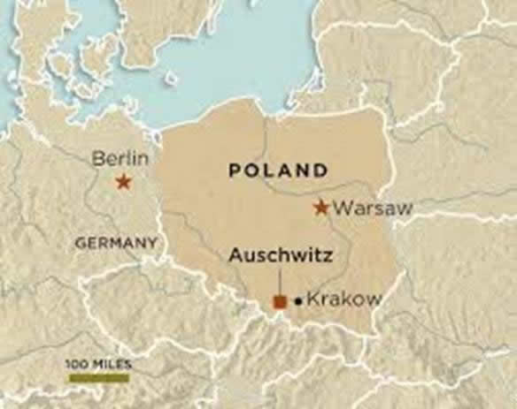 map of Polish work camps in WW2